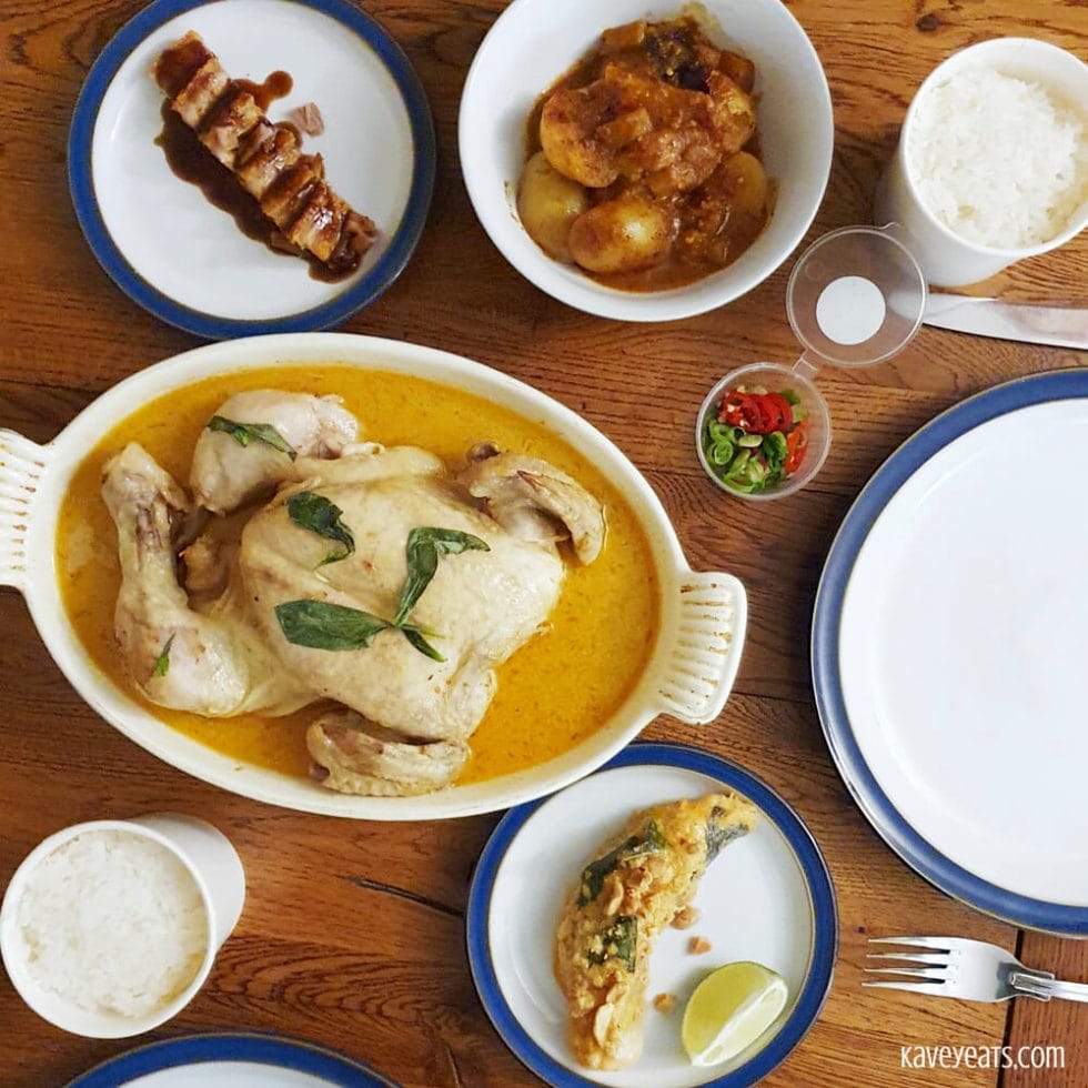 Thai chicken and side dishes