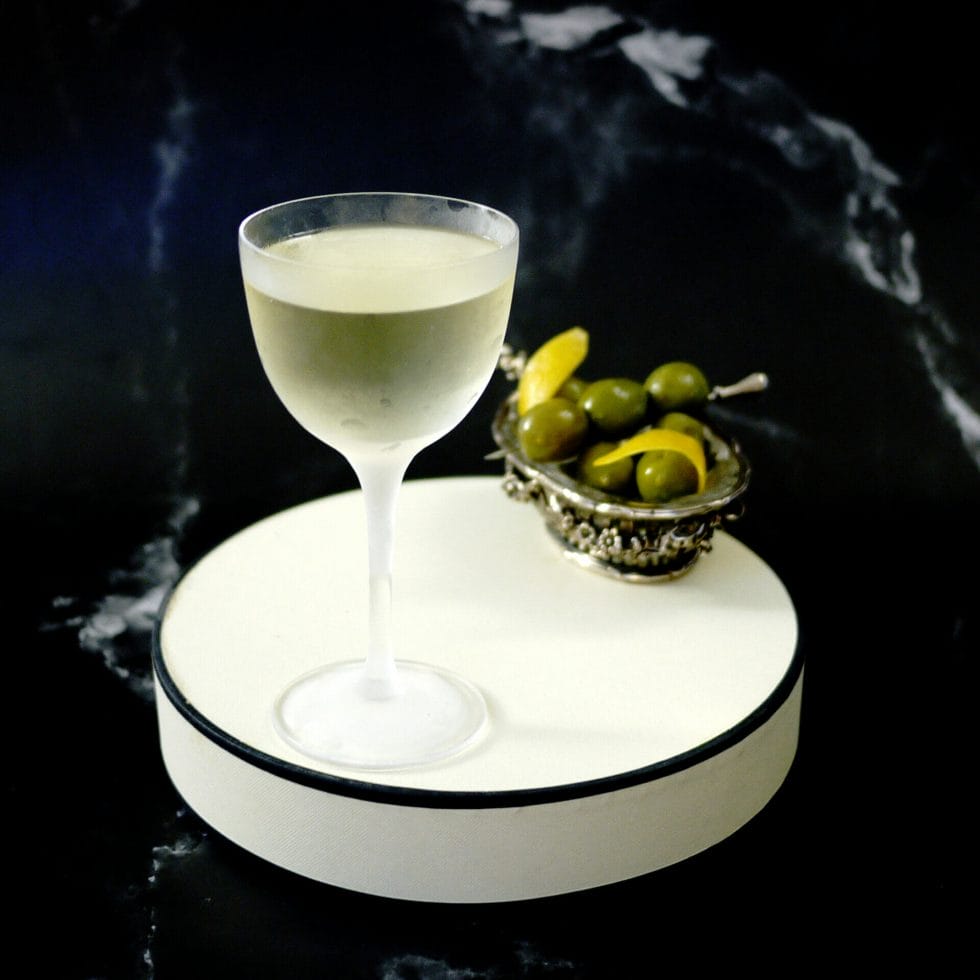 Martini served with olives