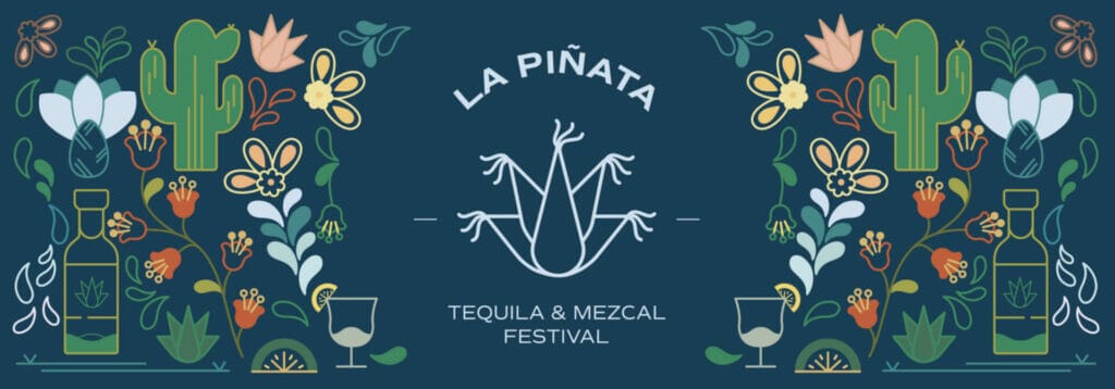 La Piñata logo surrounded by cacti and flowers
