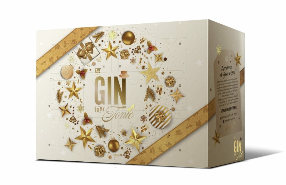 White and gold advent calendar box from The Gin to My Tonic