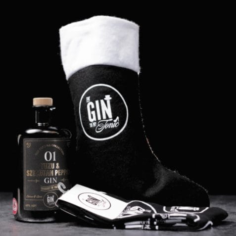 GIn Stocking with gin bottle and gin socks